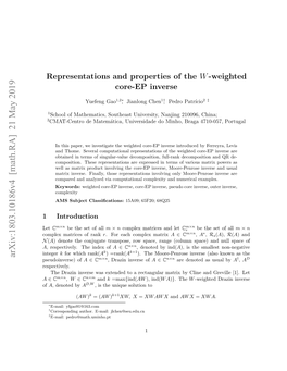 Representations and Properties of the W-Weighted Core-EP Inverse