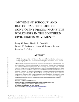 ''Movement Schools'' and Dialogical Diffusion Of