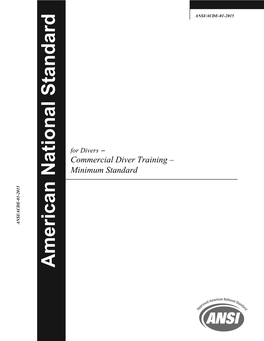 ANSI/ACDE-01-2015 National Training Standard