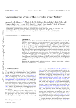 Uncovering the Orbit of the Hercules Dwarf Galaxy
