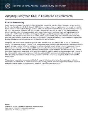 Adopting Encrypted DNS in Enterprise Environments