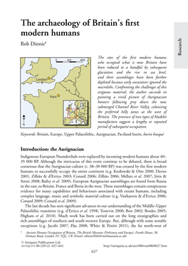 The Archaeology of Britain's First Modern Humans