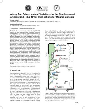 Along Arc Petrochemical Variations in the Southernmost Andean SVZ (43.5-46°S): Implications for Magma Genesis