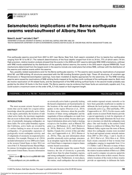 Pdf/11/5/750/4830085/750.Pdf by Guest on 02 October 2021 JACOBI and EBEL | Berne Earthquake Swarms RESEARCH