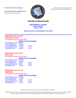 March 2, 2004 Primary Election