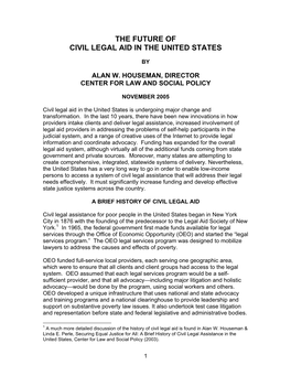 The Future of Civil Legal Aid in the United States