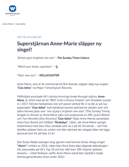 Superstjärnan Anne-Marie Släpper Ny Singel!