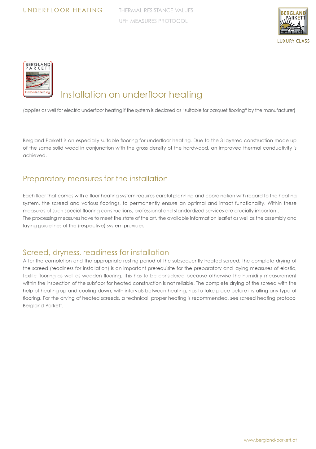 Underfloor Heating Thermal Resistance Values Ufh Measures Protocol