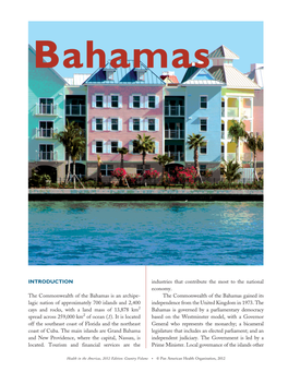 INTRODUCTION the Commonwealth of the Bahamas Is an Archipe