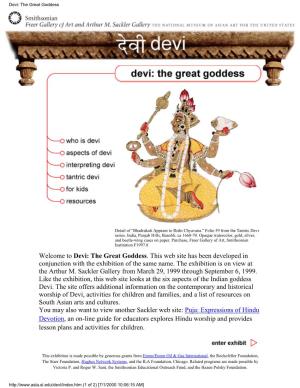 Devi: the Great Goddess (Smithsonian Institute)