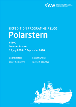 Polarstern PS100 Tromsø - Tromsø 18 July 2016 - 6 September 2016