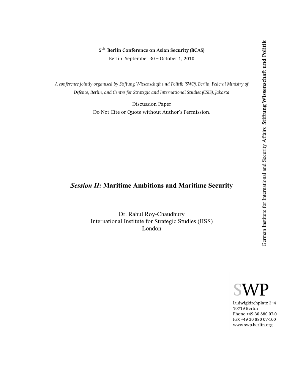 Maritime Ambitions and Maritime Security