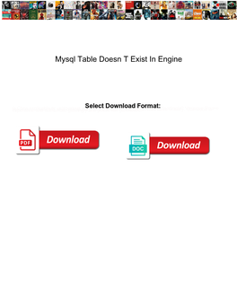 Mysql Table Doesn T Exist in Engine