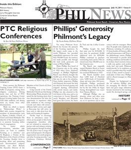Phillips' Generosity Philmont's Legacy PTC Religious