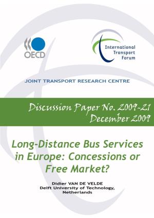 Long-Distance Bus Services in Europe: Concessions Or Free Market?