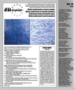 Vol. 18 a Journal on Interculturality, Communication and European Studies Rivista Di Interculturalità, Comunicazione E Studi Europei 2019