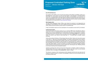 Proposed Controlled Parking Zone