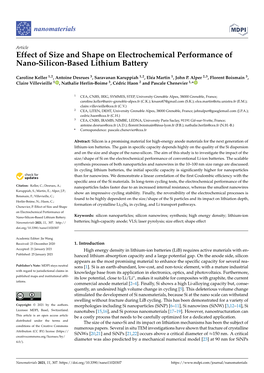 Effect of Size and Shape on Electrochemical Performance of Nano-Silicon-Based Lithium Battery