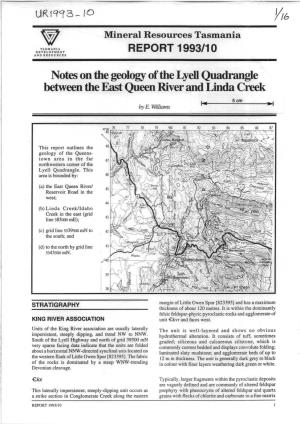 Notes on the Geology of the Lyell Quadrangle Between the East Queen River and Linda Creek