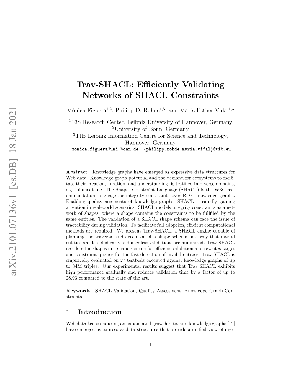 Trav-SHACL: Efficiently Validating Networks of SHACL Constraints