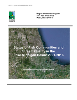 Status of Fish Communities and Stream Quality in the Lake Michigan Basin: 2001-2016