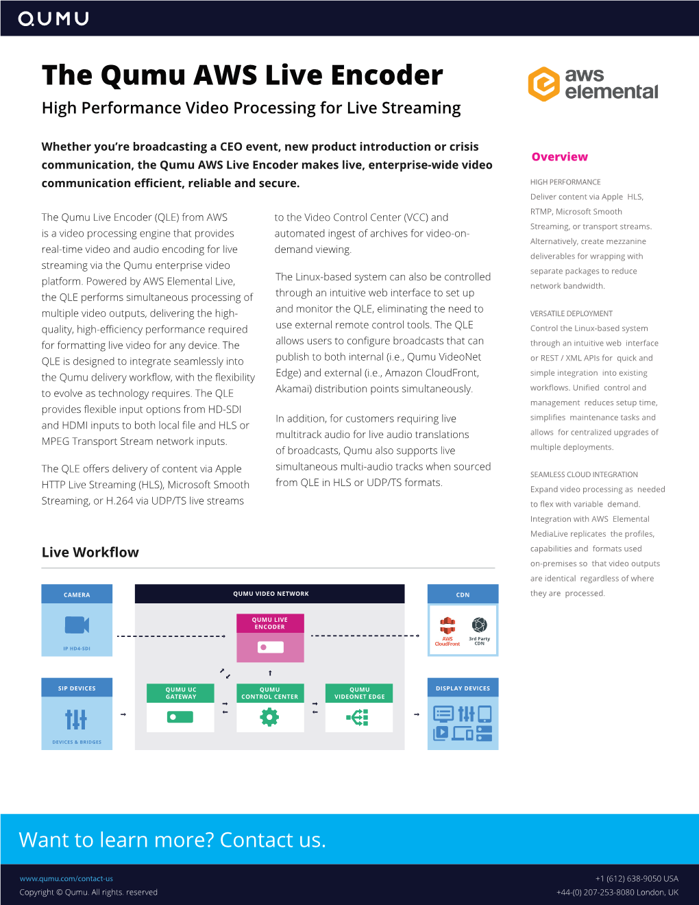 The Qumu AWS Live Encoder High Performance Video Processing for Live Streaming