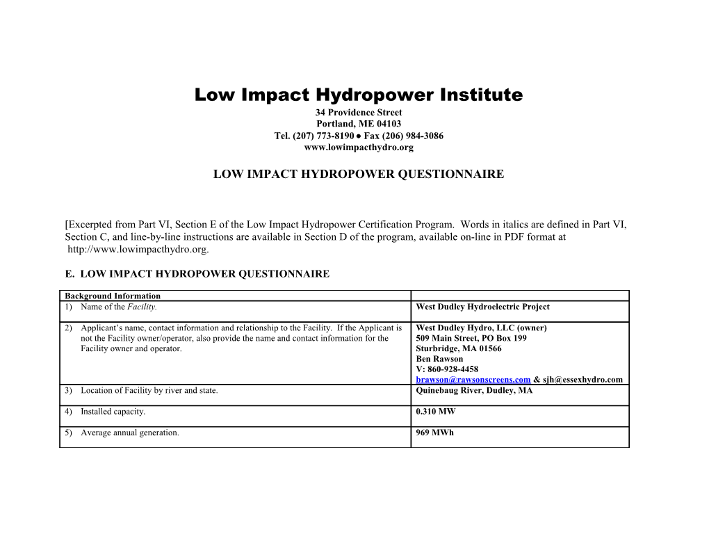 Low Impact Hydropower Institute s4