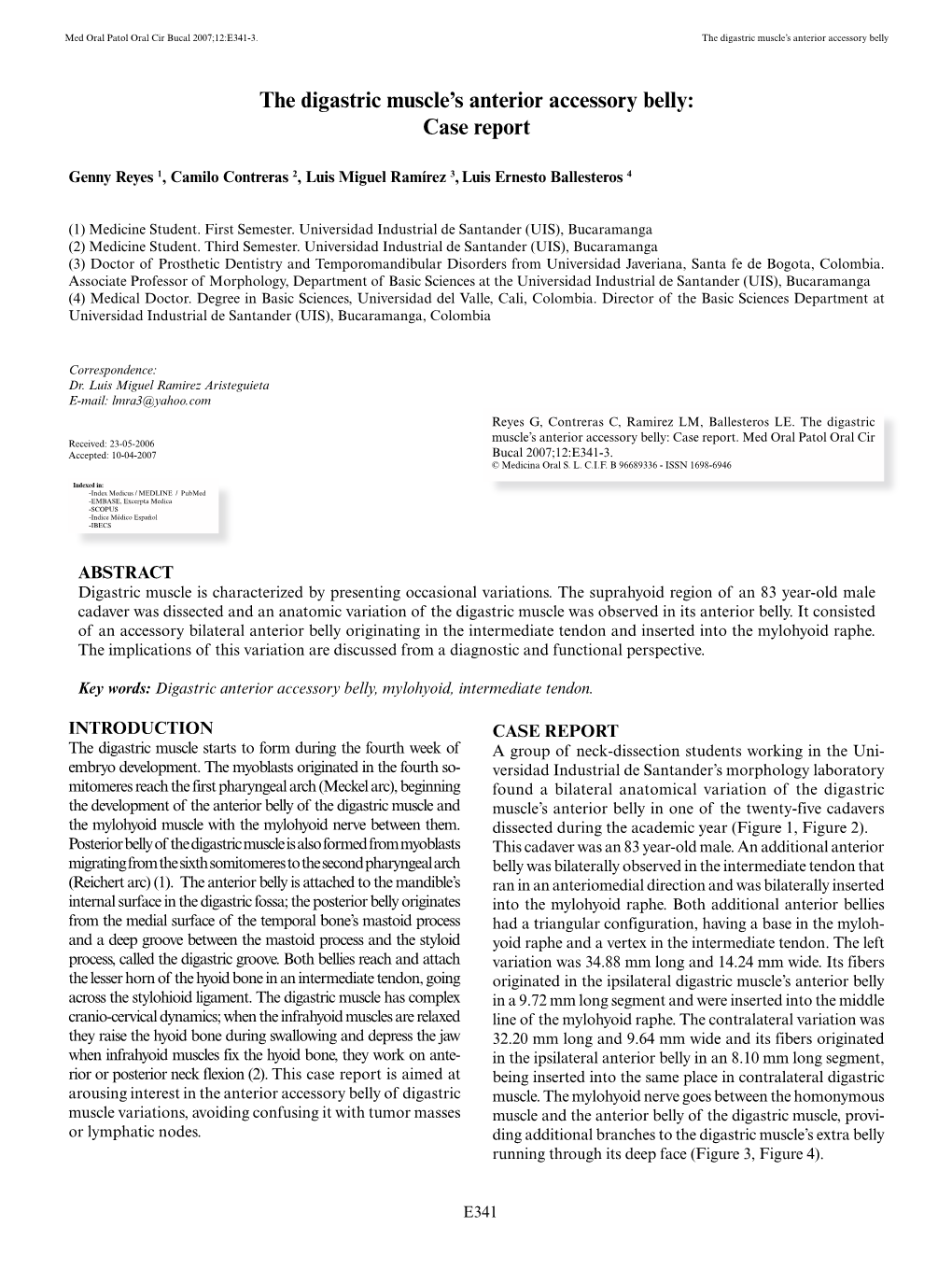 The Digastric Muscle's Anterior Accessory Belly: Case Report