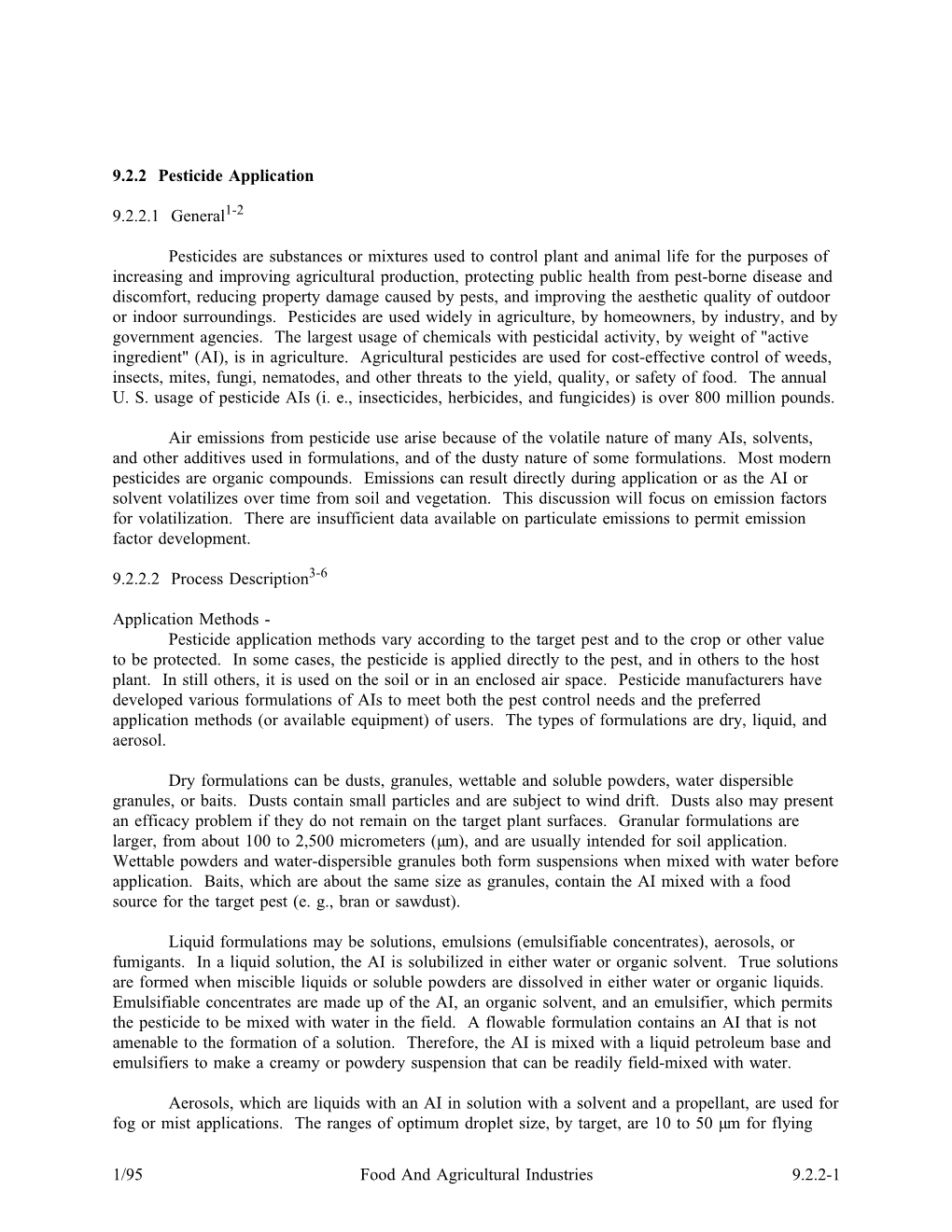 AP-42, CH 9.2.2: Pesticide Application