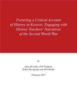 Fostering a Critical Account of History in Kosovo: Engaging with History Teachers’ Narratives of the Second World War