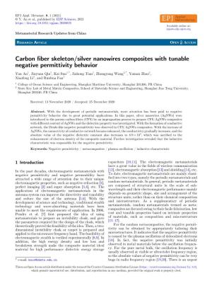 Carbon Fiber Skeleton/Silver Nanowires Composites with Tunable Negative