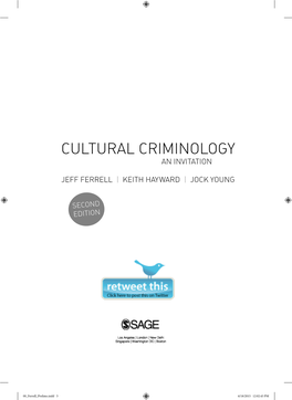 Cultural Criminology an Invitation