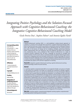 Integrating Positive Psychology and the Solution-Focused Approach