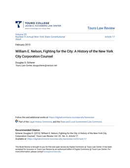 A History of the New York City Corporation Counsel