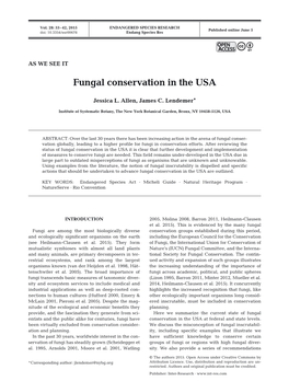 Fungal Conservation in the USA