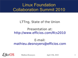 Linux Foundation Collaboration Summit 2010