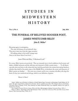 THE FUNERAL of BELOVED HOOSIER POET, JAMES WHITCOMB RILEY John E