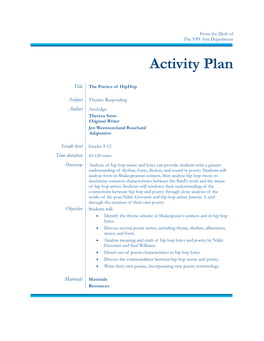 Activity Plan