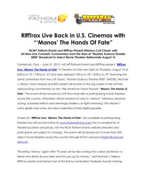 Rifftrax Live: Manos the Hands of Fate