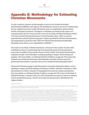 Appendix B: Methodology for Estimating Christian Movements