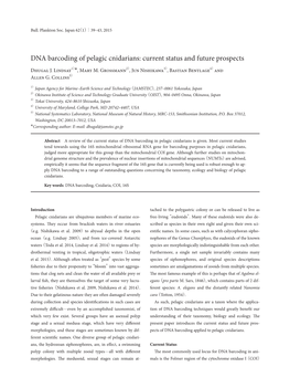 DNA Barcoding of Pelagic Cnidarians: Current Status and Future Prospects