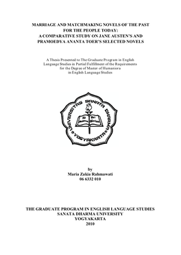 A Comparative Study on Jane Austen S and Pramoedya