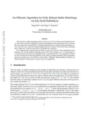 An Efficient Algorithm for Fully Robust Stable Matchings Via Join