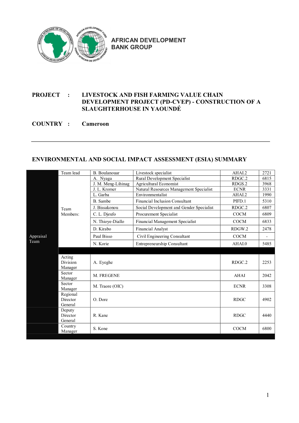 Résumé EIES Abattoir Yaoundé 05 Octobre2017 BAD.Docx