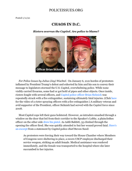 Policeissues.Org Chaos in D.C