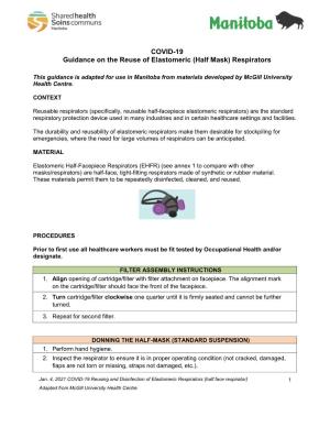 COVID-19 Guidance on the Reuse of Elastomeric (Half Mask) Respirators