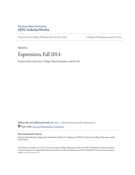 Expressions, Fall 2014 San Jose State University, College of the Humanities and the Arts
