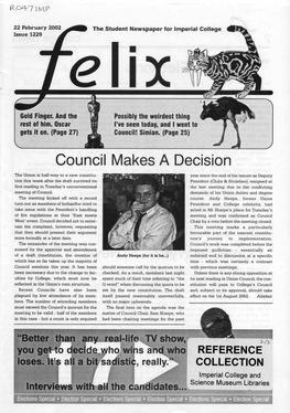 Felix Issue 1223, 2002