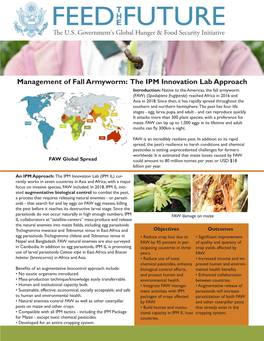 Management of Fall Armyworm: the IPM Innovation Lab Approach