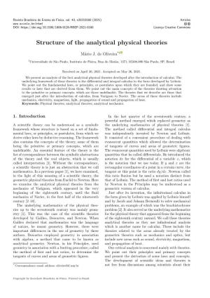 Structure of the Analytical Physical Theories